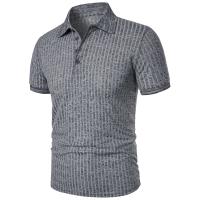 Ropa deportiva para correr para hombre, poste de pie de manga corta de alta elasticidad de verano, suéter básico de punto fino - details 20
