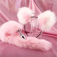 Consolador Leten, diademas con orejas bonitas, cola de conejo y zorro, tapón Anal de Metal, accesorios eróticos para Cosplay, juguete sexual para adultos para parejas - details 4