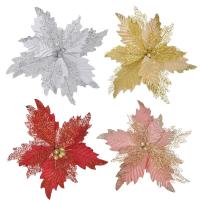 Creativo con tallo flores artificiales de Navidad brillantes hechas a mano flor de lentejuelas simuladas DIY adornos de árbol de Navidad Año Nuevo - details 4