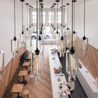 Luz colgante para mostrador de Bar, candelabro moderno para comedor, cocina, cafetería, con bombilla - details 2