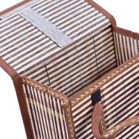 Cesta de bambú de mano de estilo Pastoral, plegable con tapa, cesto de Picnic rectangular, cesta tejida a mano, cesta de Picnic al aire libre - details 2