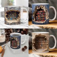 Taza de estantería 3D, taza de estante de biblioteca, diseño creativo del espacio, tazas multiusos, tazas blancas, amantes de los libros, taza de café - details 0