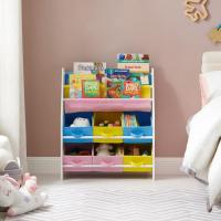 Estantería de Juguetes de 9 Cajones de Tela No Tejida Organizador Infantil para Sala de Juegos de Guardería Marco de Madera Blanco - details 20