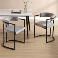 2 Sillas de Cocina con Reposabrazos, Sillas de Salón Modernas con Patas Metálicas Sillas de Descanso Simples para Hogar/Restaurante - details 0