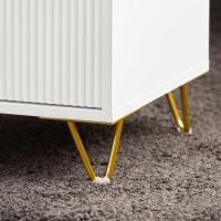 Mesita de Noche Mesa Auxiliar Mobiliario de Salón Moderno con 2 cajones L40xP40xH47 cm ES - details 33