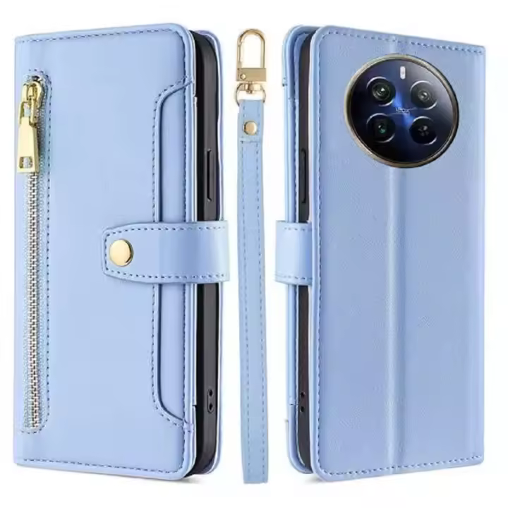 Realme 12 Pro/12 Pro+ Funda protectora multifuncional de cuero con cremallera magnética - 1