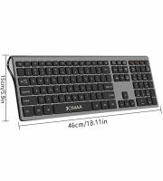 Teclado ergonómico inalámbrico Plug and Play de 2,4G, 109 teclas, tamaño completo, teclado numérico para PC/escritorio/portátil, negro - details 5