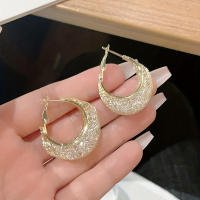 Elegantes pendientes de cristal de red dorada, perfectos para fiestas y regalos a familiares y amigos en Navidad, Halloween y San Valentín - details 4