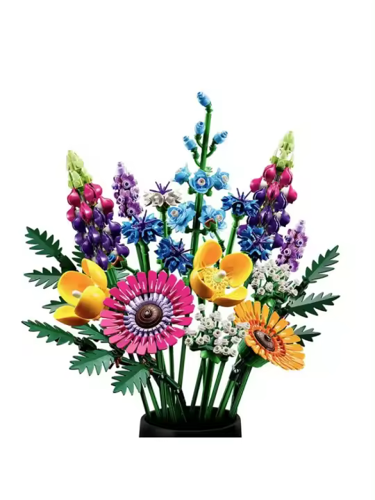 Romántico Paquete de Flores Silvestres Juguete de Construcción para Decoración del Hogar - 1