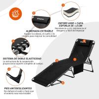 Acolchada con 5 Posiciones Soporta hasta 150kg Diseño Ergonómico Tumbona Jardin Exterior Incluye - details 2