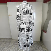 Ropa de mujer europea y americana temperamento impresión de un solo pecho dividido camisa vestido 661 - details 18