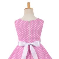 Vestido retro para niña, vestido vintage de princesa de verano sin mangas con lunares de algodón ligero y romántico floral de los años 50 para fiesta y boda Daliy - details 8