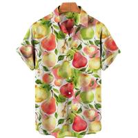 Camisa hawaiana con estampado de hojas para hombre, cárdigan vintage, floral, retro, social, hawaiana, Haruku, moda coreana, - details 7