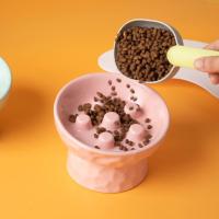 Cuenco de alimentación lenta de cerámica para gatos, cuenco antideslizante antivertido para mascotas, cuenco de pie alto, cuenco creativo elevado para gatos - details 6