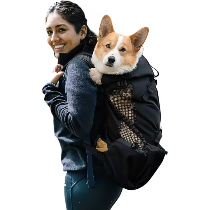 Galatée Mochila para transporte de perros, Mochila para perros ajustable portátil, Mochila para transporte de mascotas ventilada, Mochila para mascotas para caminar escalada al aire libre (XL, negro) - 1