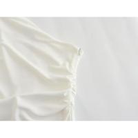 Vestido asimétrico drapeado elegante blanco para mujer, vestidos de fiesta - details 3