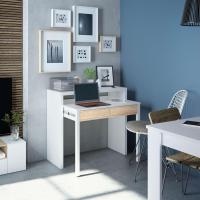 Mesa de Juegos Extensible Blanco Madera Roble Medidas Canadienses 985 cm de Largo 36-70 cm de Fondo - details 2