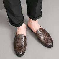 Zapatillas de cuero con punta en relieve para hombre, zapatos cómodos, ligeros, informales, formales, talla 38-47 - details 5