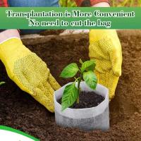 100/500 piezas de bolsas de cultivo de plantas de vivero de semillas no tejidas biodegradables, herramientas de jardinería. - details 1