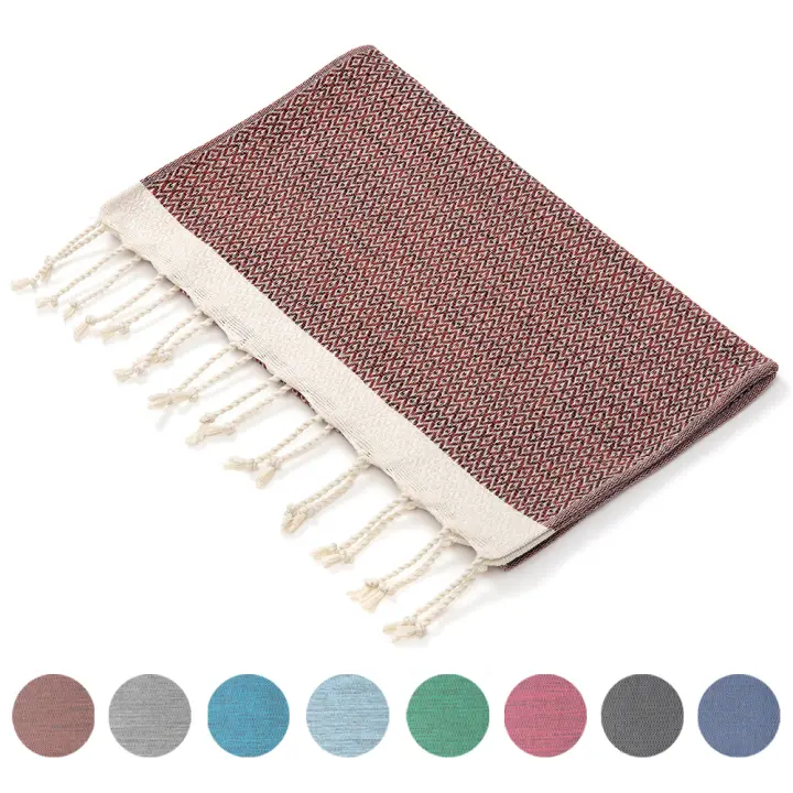 Toalla Turca Clase A,100x40 cm,Paquete de 2 - Jacquard Craft,145 g/Pack 1,100% Algodón,Absorbente y Libre de Arena,Toalla de Playa - 1