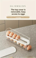 Caja de almacenamiento de huevos rodante para puerta lateral de refrigerador que ahorra espacio - Plástico duradero, no necesita pilas, compartimentos transparentes de 2 niveles para fácil acceso y organización de huevos, organizador de cocina y refrigera - details 5