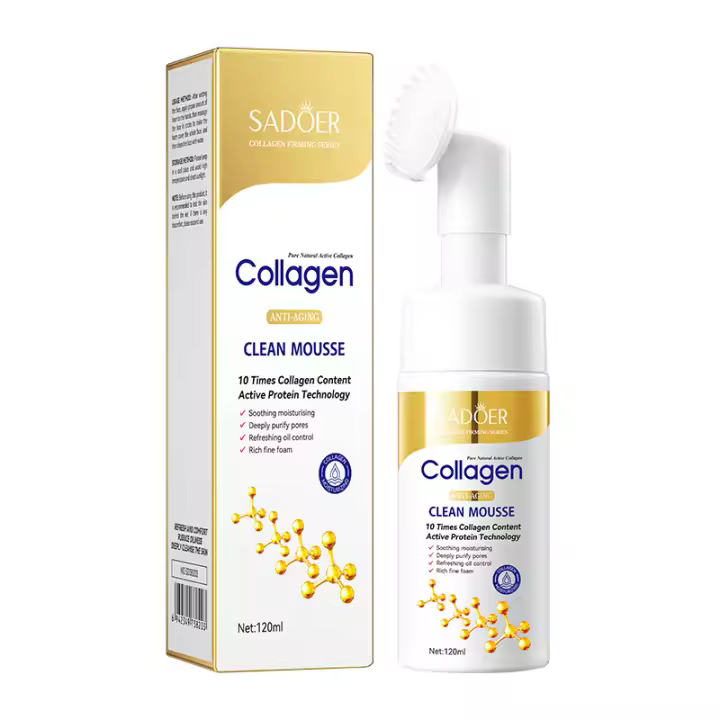 SADOER-limpiador Facial de colágeno, Mousse, limpieza profunda, cuidado de la piel, humectante reafirmante, espuma de lavado de cara, productos para el cuidado de la piel - 1