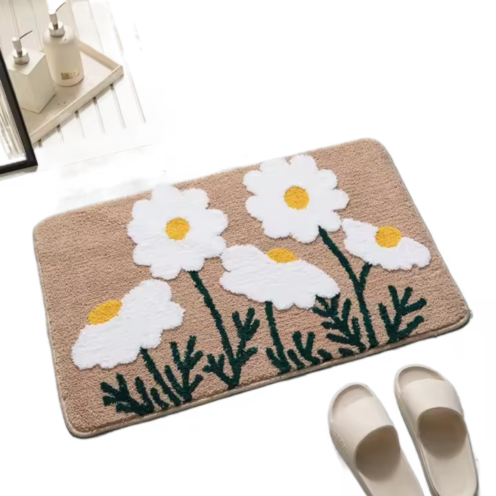 Alfombra absorbente Extra gruesa para baño, Material absorbente, alfombra flocada de tacto suave, lavable a máquina, diseño antideslizante, alfombrilla para suelo - 1