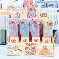 4 unids/lote Capybara 15cm regla recta de plástico transparente marcapáginas creativo de dibujos animados lindo estudiantes papelería regalo del Día de los niños - details 0