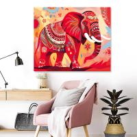 RUOPOTY Pintura al Acrílico de Elefante DIY con Números Para Decoración del Hogar y Adultos Imagen de Dibujos Animados en Lienzo Tamaño 40x50cm Estilo Abstracto - details 1
