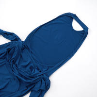 Vestido de sirena con cinturón drapeado y cintura entallada, estilo halter, nuevo de verano para mujer G25DS119 - details 16
