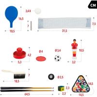 Mesa de Juegos Conversible de Madera Futbolín y Billar en Uno 12 Juegos para Niños y Adultos - details 13