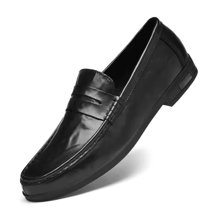 Zapatos de Cuero para Hombres Mocasines de Estilo Sencillo sin Cordones - 1