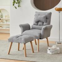 Relájate con reposapiés, sillón reclinable con respaldo ajustable 360 ° Sillón de televisión de terciopelo con marco de madera - details 9
