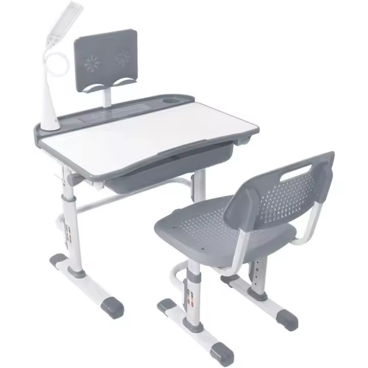 para niños, mesa ajustable con lámpara de protección visual, soporte para libros, escritorio basculante ideal - 1