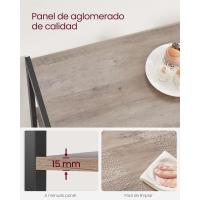 Estantería de Cocina con 2 Cestas de Malla Metálica, Estantería para Microondas, con Estantes y Ganchos, 35 x 80 x 95 cm, Estilo Industrial, Marrón Rústico y Negro - details 12