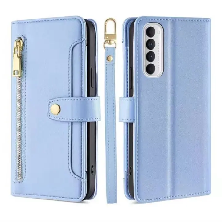 Funda de cuero PU magnética OPPO Reno 4 Pro 4G, billetera con tapa, funda protectora, correa colgante multifuncional - 1