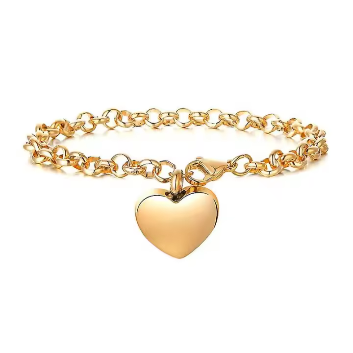 Hollow Heart Charm Bracelets For Women, Openable Cremation Urn Perfume Holder Bracelet - 1