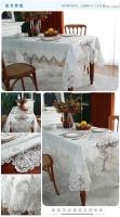 Rectángulo bordado de terciopelo de oro blanco, lujosa funda para mesa de comedor, mantel, corte, ENCE, TV, tocador, juego Antip - details 2