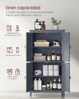 Mueble de Baño, Armario de Baño, Armario de Cocina, Armario Almacenaje con 4 Puertas, Estantes Regulables, 30 x 60 x 110 cm, Blanco - details 22