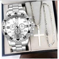 Reloj de pulsera con escala digital y reloj de cuarzo con banda de acero para hombre - details 3