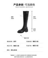 Nueva plataforma retro caballero botas ensanchadas de tubo alto de cuero suave plisado de tacón alto - details 4