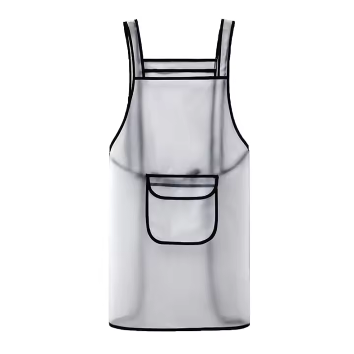Delantal impermeable de cocina, delantales transparentes para el hogar para hombres y mujeres, accesorios para hornear resistentes al aceite lavables, delantales para barbacoa, restaurante y cafetería - 1