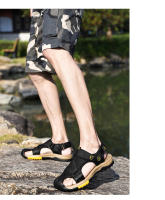 Casual Men Outdoor Sandals Summer Breathable Flat Sole Beach Shoes Comfort Soft Walking Hiking Sandals Athletic Male Shoes 2024 - details 19