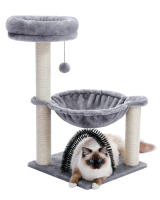 PAWZ-Pequeño árbol para gatos, torre linda con postes rascadores de sisal para gatos pequeños, hamaca grande para gatos - details 25
