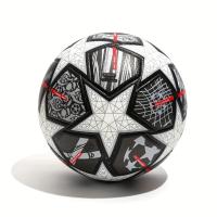 Pelota De Fútbol De Cuero PU, Balón De Fútbol Para Entrenamiento Y Competición, Con Aguja Y Balón rojo, 1 unidad - details 1