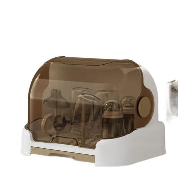 Organizador De Biberones Con Tapa Y Estante De Secado, Caja De Almacenamiento Grande A Prueba De Polvo Para Chupetes Y Utensilios De Bebé