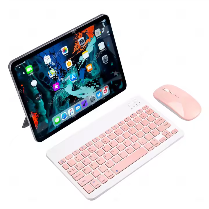 Miniteclado inalámbrico con Bluetooth, dispositivo para ipad, teléfono, tableta, ruso, español, para Android, ios, Huawei, Samsung, Xiaomi - 1