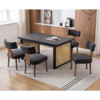 2 Sillas de Comedor de Lino, Sillas de Cocina con Patas de Madera, Sillas de Restaurante Clásicas, Sillas de Salón Tapizadas con Respaldo - details 12