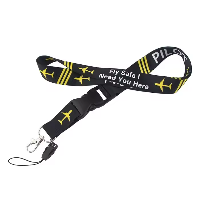 Soporte de etiqueta de nombre, correa para teléfono móvil, cinta, llaves, llavero, cordones de piloto, cordón seguro para volar, necesito que estés aquí, soporte para insignia - 1