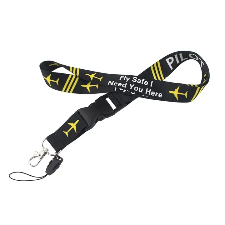 Soporte de etiqueta de nombre, correa para teléfono móvil, cinta, llaves, llavero, cordones de piloto, cordón seguro para volar, necesito que estés aquí, soporte para insignia - 1